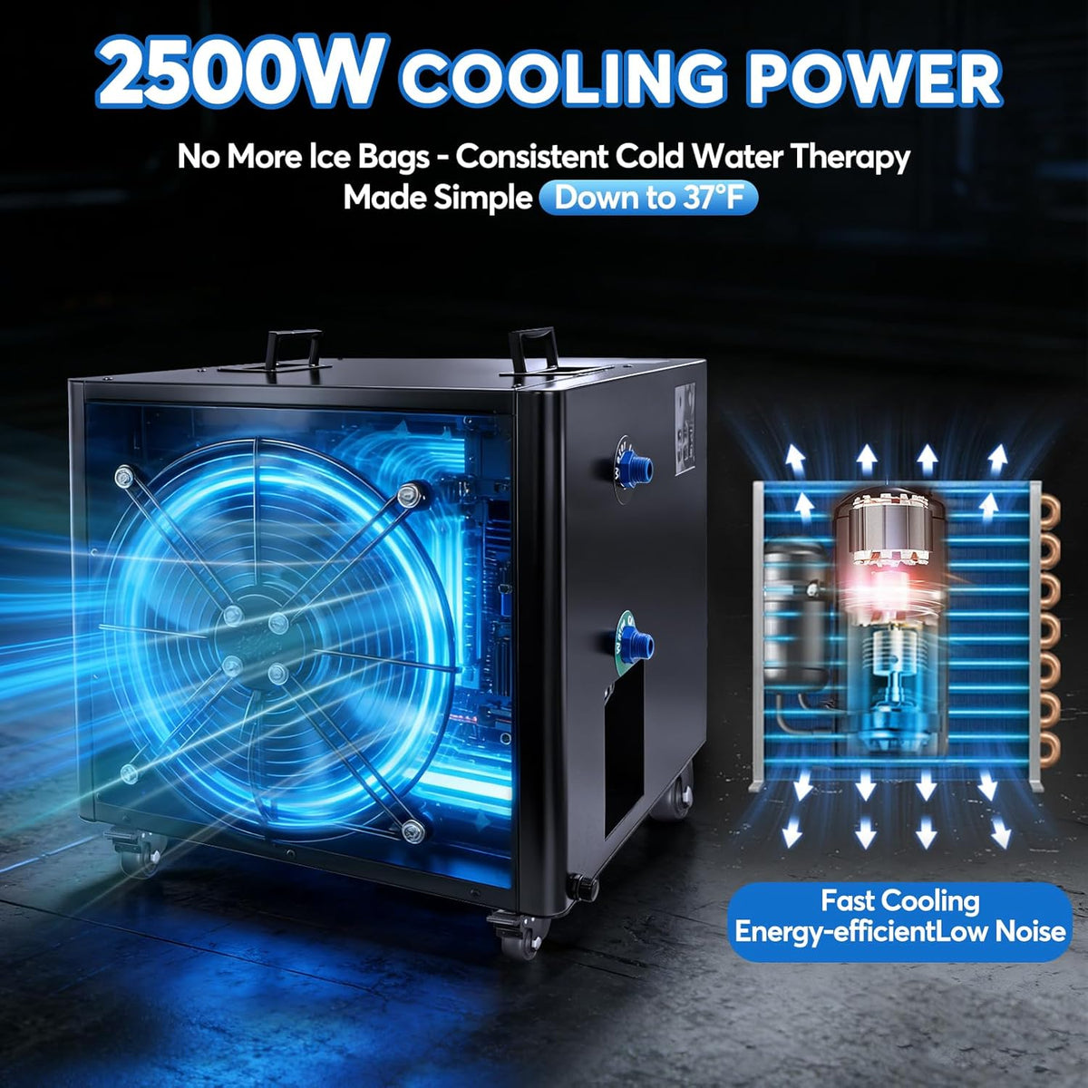 Cold Plunge Tub, 248 Gallon, 1 Horsepower, Heavy-Duty Ice Bath Tub for Athletes with Hot & Cold, Portable Inflatable Plunge Chiller with Water Treatment Kit, Immersion Therapy, Wifi (Black, 1 Set) — product view 8