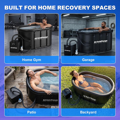 1/3 HP Ice Bath Chiller & 148 Gal Oval Cold Plunge Tub Kit — product view 8