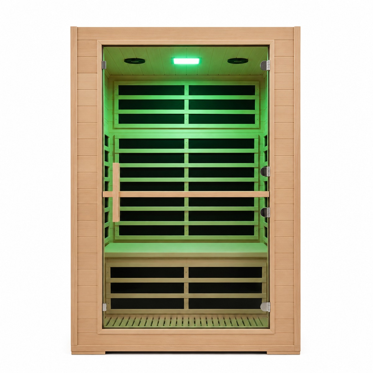 2 Person Far Infrared Sauna with Smart APP Control, 2000W Low EMF Wooden Infrared Sauna Room for Home, 8 Carbon Mica Heating Panels Wellness Sauna, Canadian Hemlock Indoor Spa for Home Relaxation