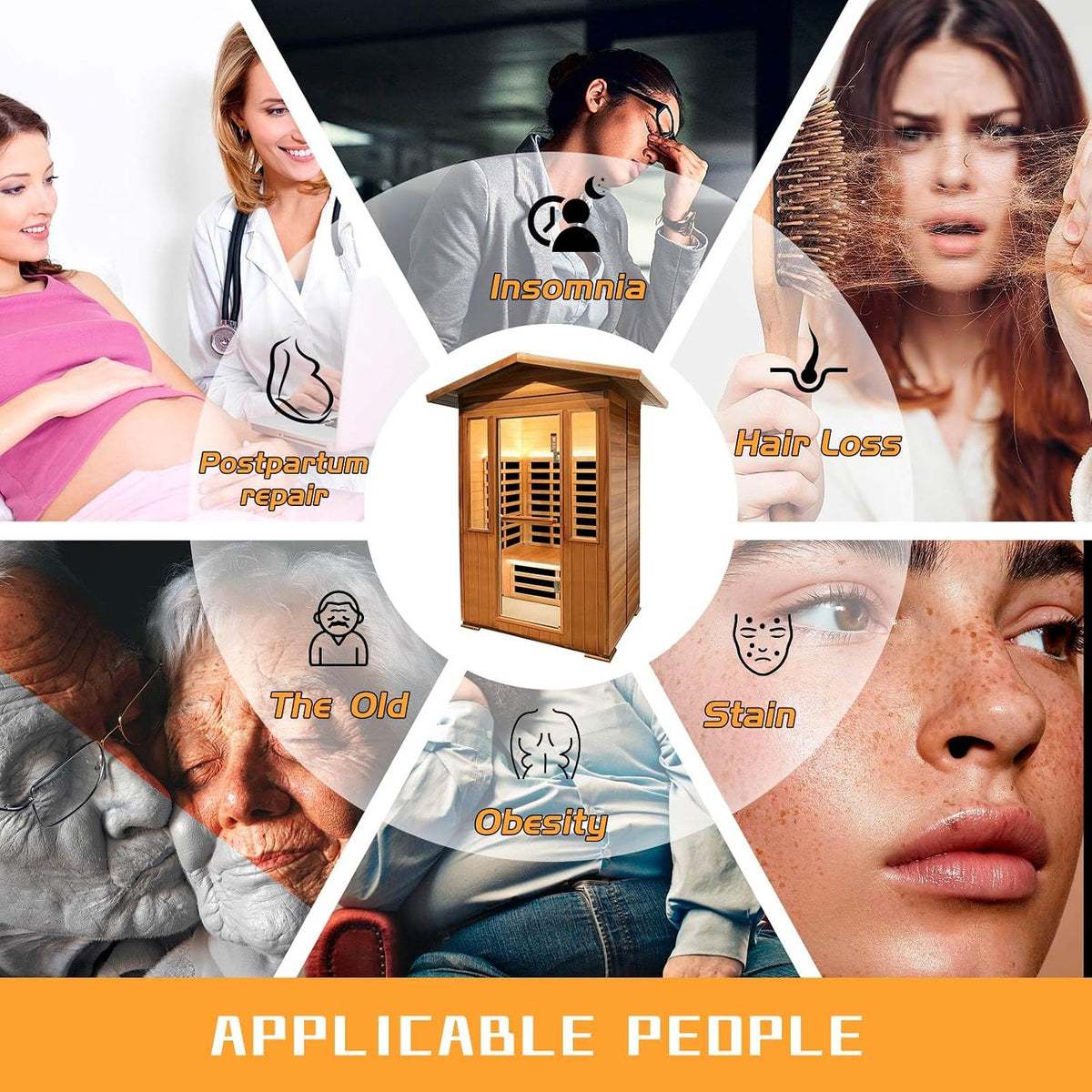 2 Person Outdoor Sauna Infrared Saunas Dry Sauna Room 1800W 120V — product view 7