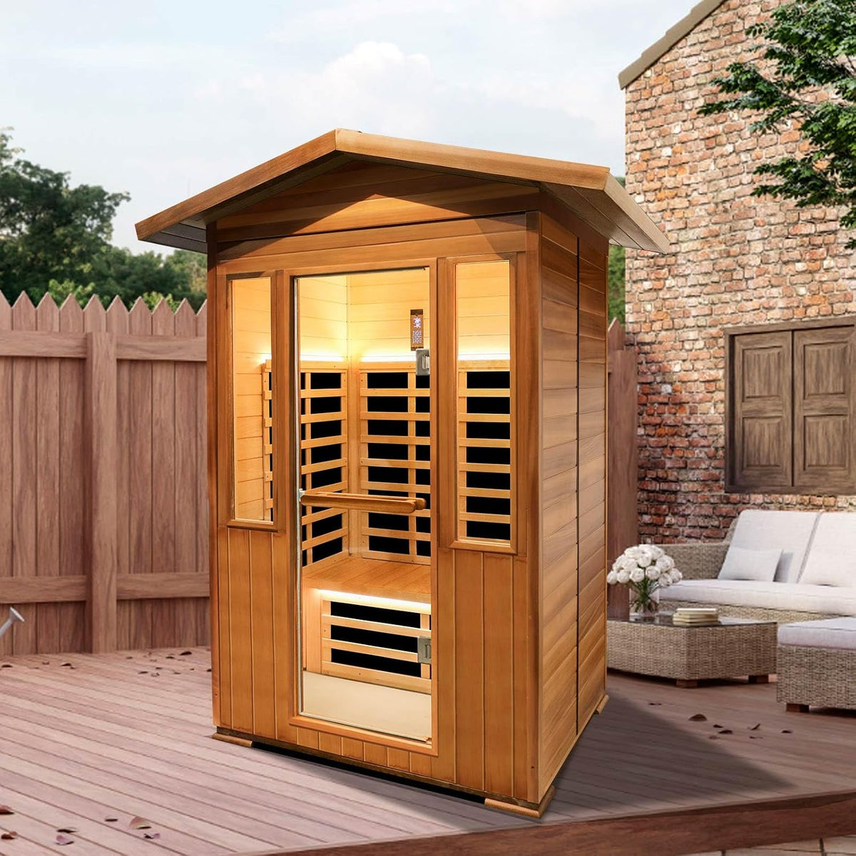 2 Person Outdoor Sauna Infrared Saunas Dry Sauna Room 1800W 120V — product view 9