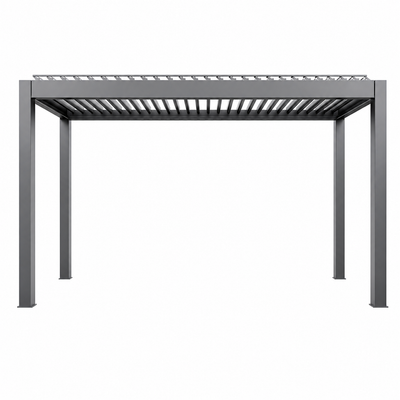 Aluminum Pergola Rainproof Electrically Adjustable Gazebo Electric Louvered Awning Outdoor Patio Sunshade
