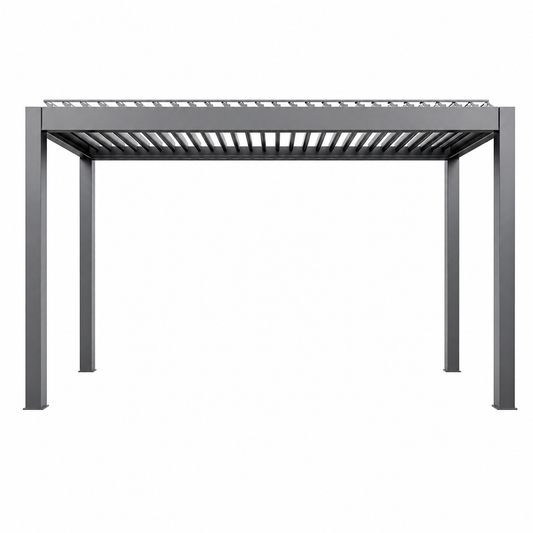 Aluminum Pergola Rainproof Electrically Adjustable Gazebo Electric Louvered Awning Outdoor Patio Sunshade
