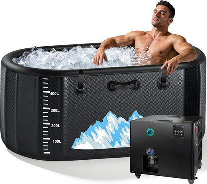 Cold Plunge Tub, 248 Gallon, 1 Horsepower, Heavy-Duty Ice Bath Tub for Athletes with Hot & Cold, Portable Inflatable Plunge Chiller with Water Treatment Kit, Immersion Therapy, Wifi (Black, 1 Set) — product view 2