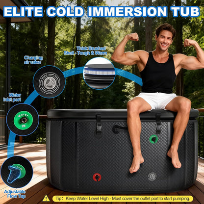 Cold Plunge Tub, 248 Gallon, 1 Horsepower, Heavy-Duty Ice Bath Tub for Athletes with Hot & Cold, Portable Inflatable Plunge Chiller with Water Treatment Kit, Immersion Therapy, Wifi (Black, 1 Set) — product view 5