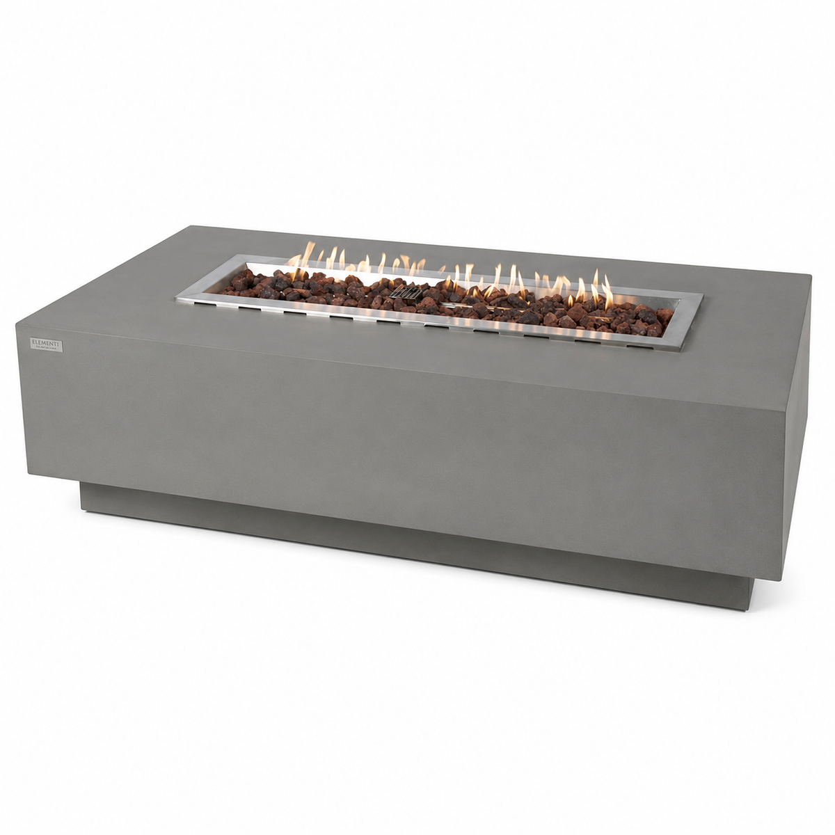 Granville Fire Table Outdoor Fire Pit 60" X 27" Cast Concrete Firepit Includes Lava Rocks 45,000 Btus Outdoor Fireplace for Patio Furniture Set, Deck, Porch, Outdoor Heater - Natural Gas