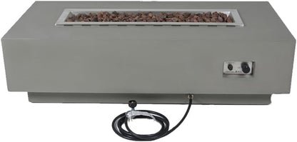 Granville Fire Table Outdoor Fire Pit 60" X 27" Cast Concrete Firepit Includes Lava Rocks 45,000 Btus Outdoor Fireplace for Patio Furniture Set, Deck, Porch, Outdoor Heater - Natural Gas — product view 10