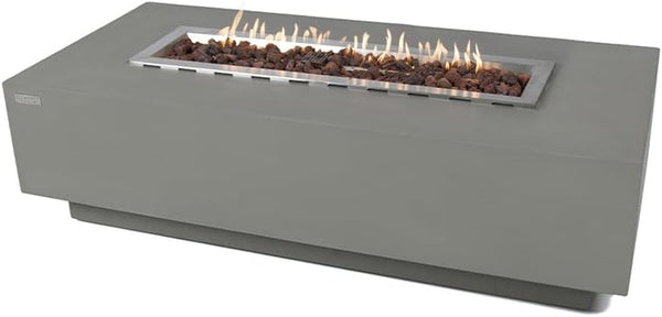 Granville Fire Table Outdoor Fire Pit 60" X 27" Cast Concrete Firepit Includes Lava Rocks 45,000 Btus Outdoor Fireplace for Patio Furniture Set, Deck, Porch, Outdoor Heater - Natural Gas