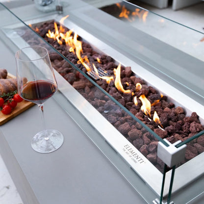 Granville Fire Table Outdoor Fire Pit 60" X 27" Cast Concrete Firepit Includes Lava Rocks 45,000 Btus Outdoor Fireplace for Patio Furniture Set, Deck, Porch, Outdoor Heater - Natural Gas — product view 6