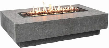 Hampton Fire Table Outdoor Fire Pit 56" X 32" Cast Concrete Firepit Includes Lava Rocks 45,000 Btus Outdoor Fireplace for Patio Furniture Set, Deck, Porch, Outdoor Heater - Liquid Propane — product view 2