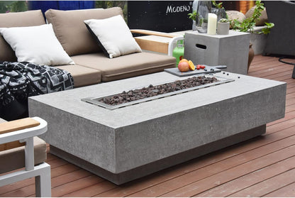 Hampton Fire Table Outdoor Fire Pit 56" X 32" Cast Concrete Firepit Includes Lava Rocks 45,000 Btus Outdoor Fireplace for Patio Furniture Set, Deck, Porch, Outdoor Heater - Liquid Propane — product view 9