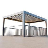 Outdoor Pergola Built for Smart Climate Control, Motorized Louvers, Waterproof Aluminum, Powder Coated