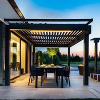 Outdoor Pergola Built for Smart Climate Control, Motorized Louvers, Waterproof Aluminum, Powder Coated — product view 12