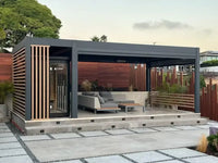Outdoor Pergola Built for Smart Climate Control, Motorized Louvers, Waterproof Aluminum, Powder Coated — product view 13
