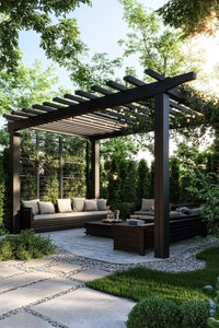 Outdoor Pergola Built for Smart Climate Control, Motorized Louvers, Waterproof Aluminum, Powder Coated — product view 14