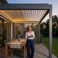 Outdoor Pergola Built for Smart Climate Control, Motorized Louvers, Waterproof Aluminum, Powder Coated — product view 2