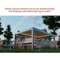 Outdoor Pergola Built for Smart Climate Control, Motorized Louvers, Waterproof Aluminum, Powder Coated — product view 8